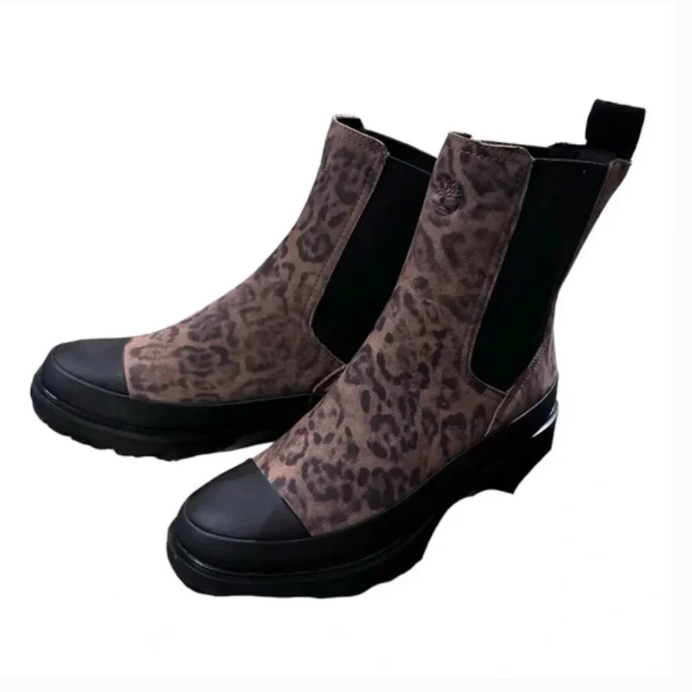 NEW TIMBERLAND WOMENS KORI PARK 2.0 CHELSEA BOOT - LEOPARD